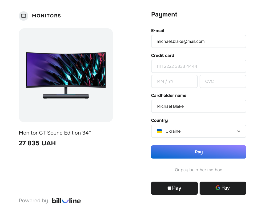 Payment system for any online business - billline.net
